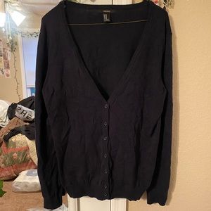 forever 21 navy button up cardigan 𖡼.𖤣𖥧